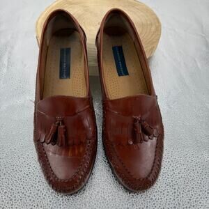 Giorgio Brutini Monocle Kilte And Tassel Brown leather loafers SZ 11D Brazil